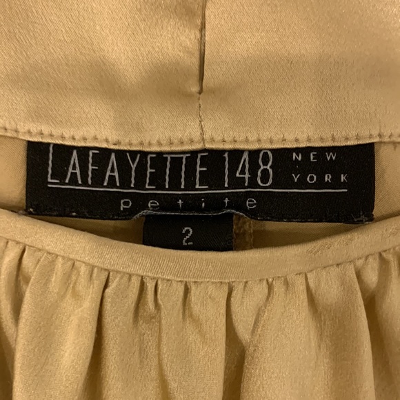 Lafayette 148 Petite Silk Charmeuse Tanks in Blue, Gold and Red - Picture 3 of 10